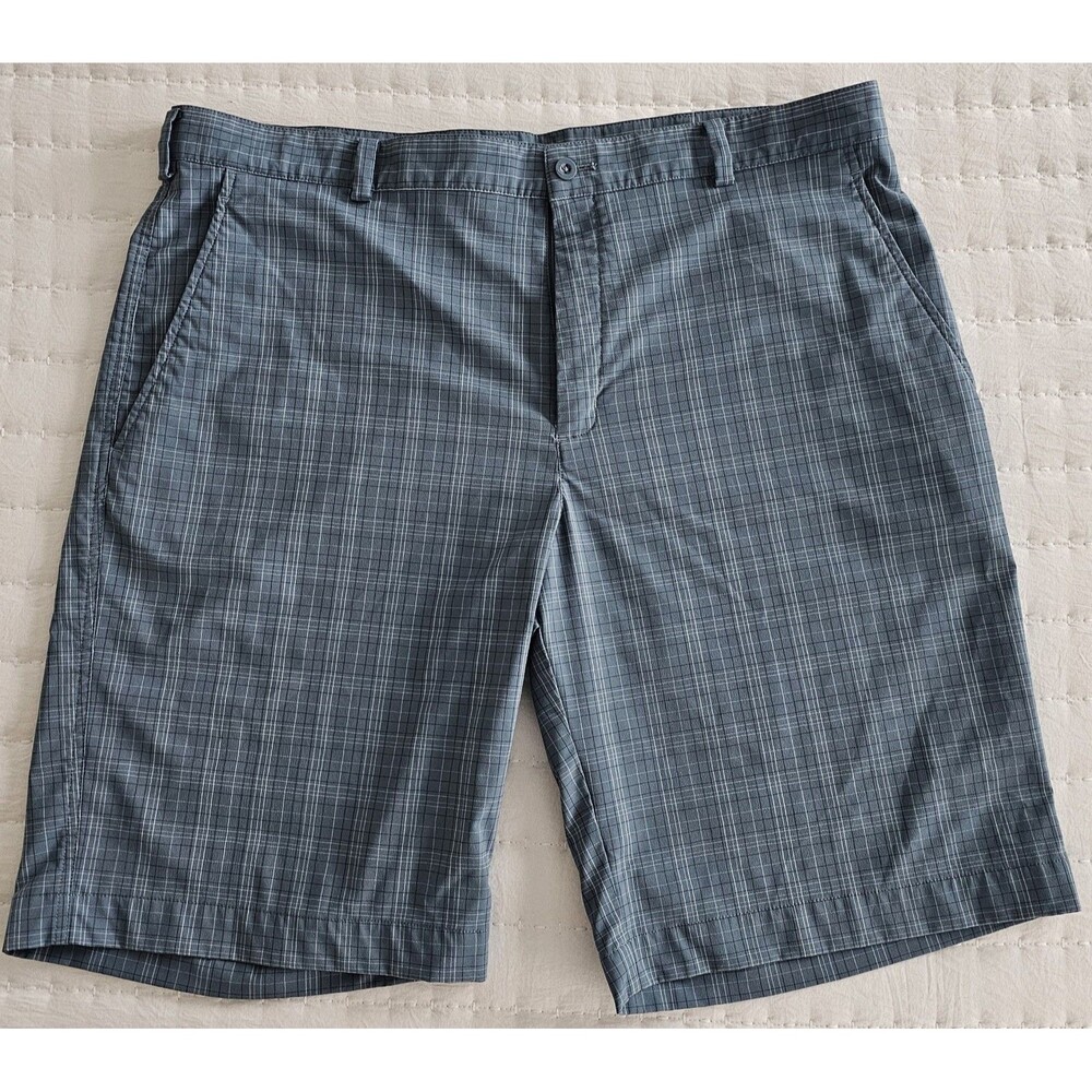 Nike Golf Shorts Mens 38 Blue Plaid Dri Fit